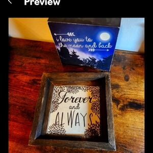 Art Print Dual Inset Block Wall Art Moon Love Homestead Wall Decor Cottagecore